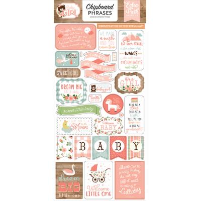 Echo Park Baby Girl Sticker - Chipboard Phrases